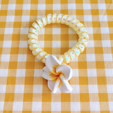 Load image into Gallery viewer, Cute Plumeria Charm Hair Ties (Pink and Yellow)
