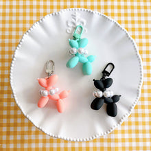 Load image into Gallery viewer, Cute Puppy Dog Keyring (peach, mint, black),
