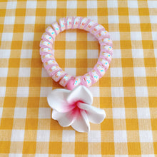 Load image into Gallery viewer, Cute Plumeria Charm Hair Ties (Pink and Yellow)
