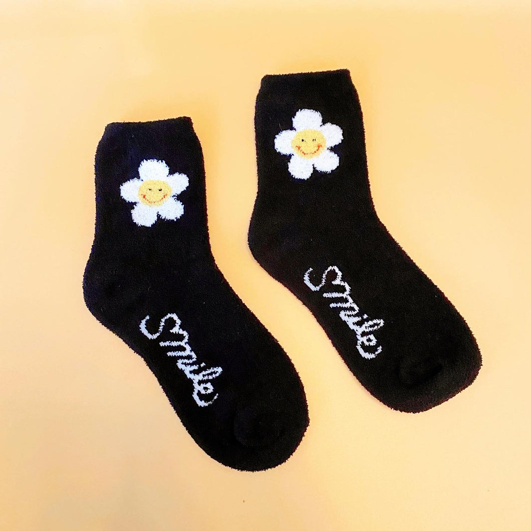 Daisy Fuzzy Socks