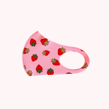 Load image into Gallery viewer, Strawberry Masks for Kids (pink and white), Included Mask Chain
