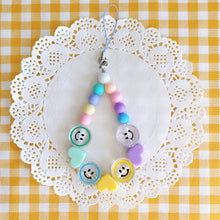 Load image into Gallery viewer, Cute Pastel Beaded Smiley Face Phone Lanyard
