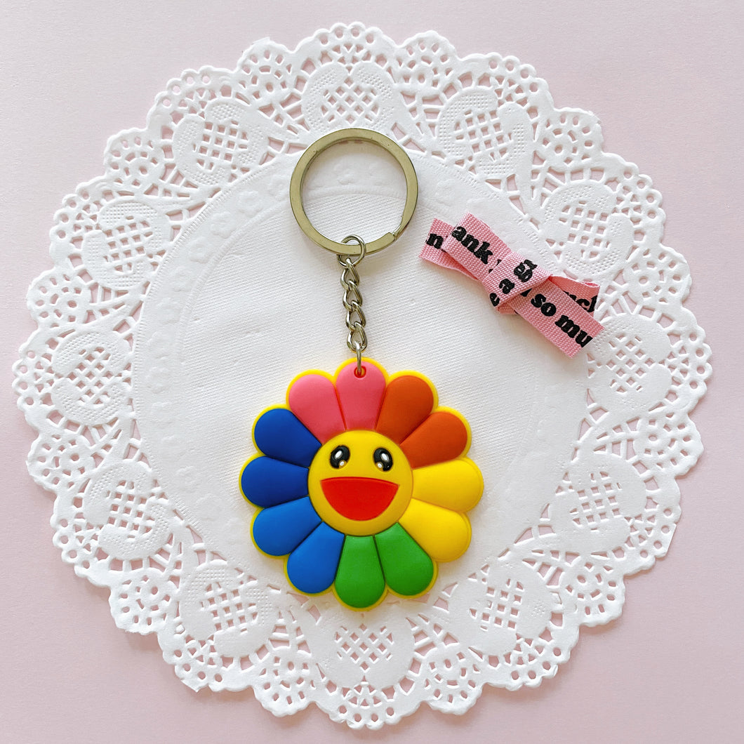 Rainbow Flower Keychain